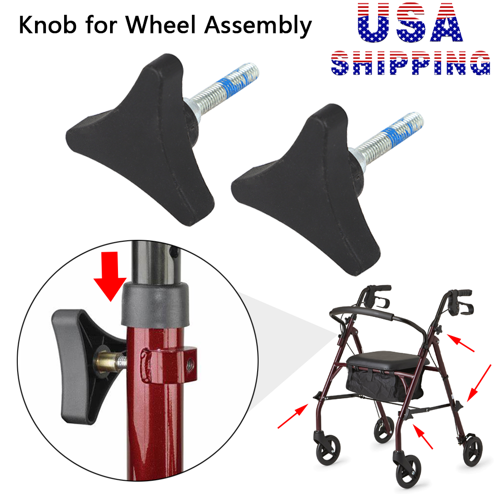 2 Pack Knob for Wheel Assembly For Rollator Parts Steel Rolling Walker Parts US