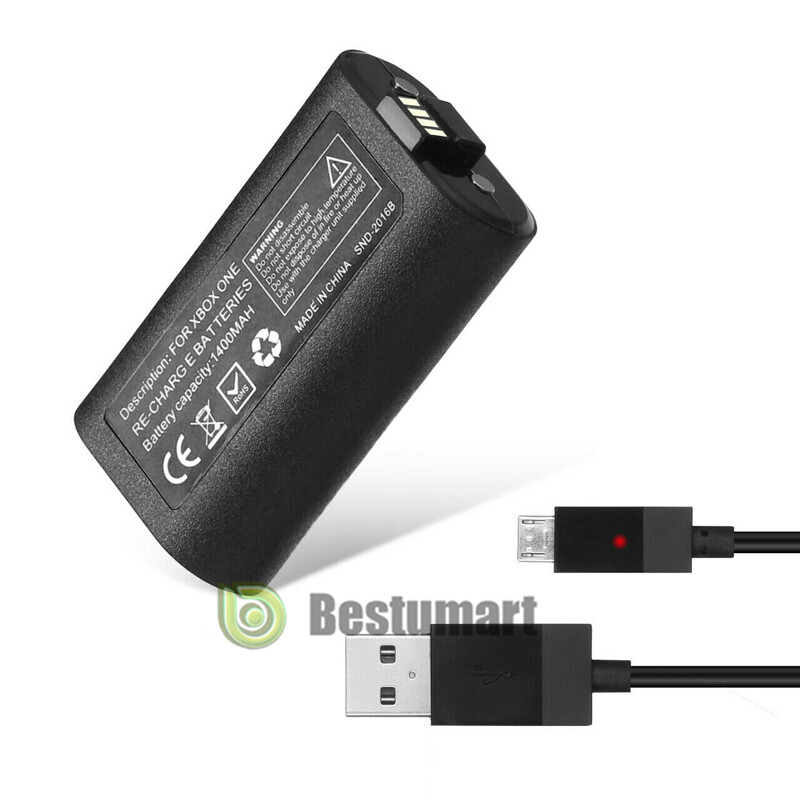1400mAh Rechargeable Battery Pack For XBox One X/S Controller & Charging Cable