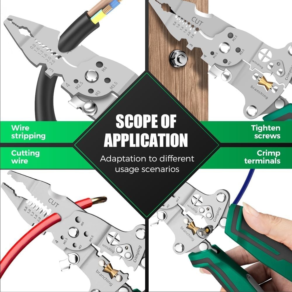 18 IN 1 Foldable Wire Stripper Tester​​ Multi-Function Plier with Voltage Tester