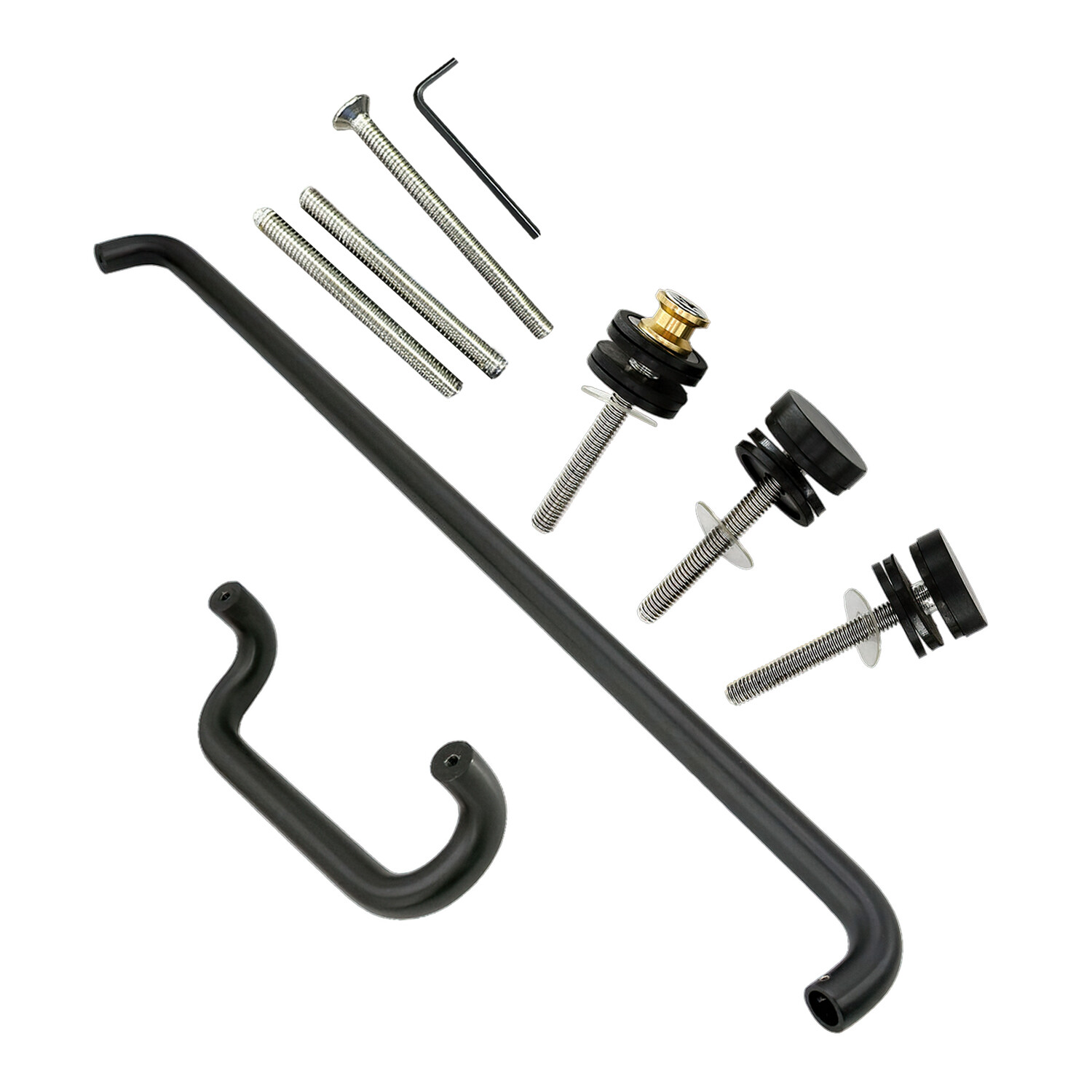 CEL Round Solid Aluminum Storefront Door Pull Handle and Push Bar Set - 10"X33"