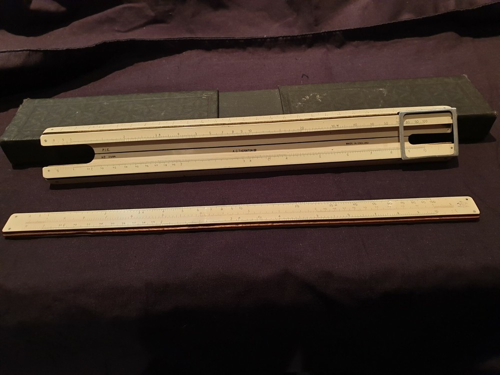 A G Thornton vintage slide rule including case - good condition