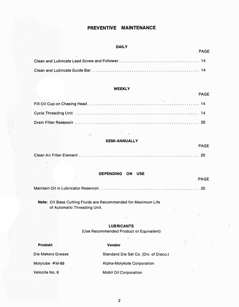 Hardinge Threading Unit on HC Super Precision Chuck Machine Maint Manual #1416