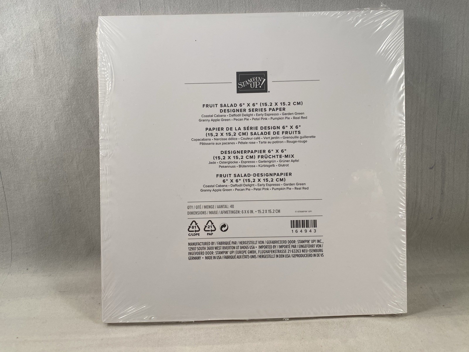 FRUIT SALAD Designer Series Paper DSP Stampin Up Full Pack 48 Sheets S25