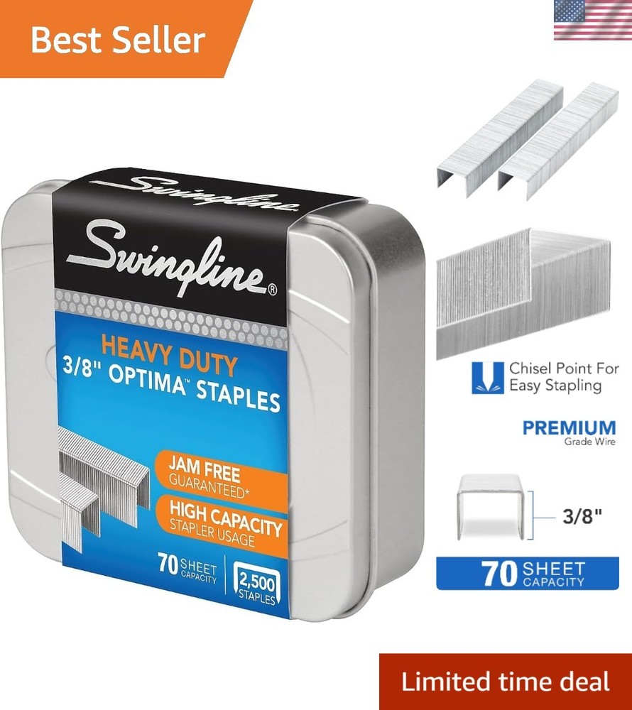 Optima High Capacity Staples 3/8" - 2500 Count Jam-Free Precision Performance