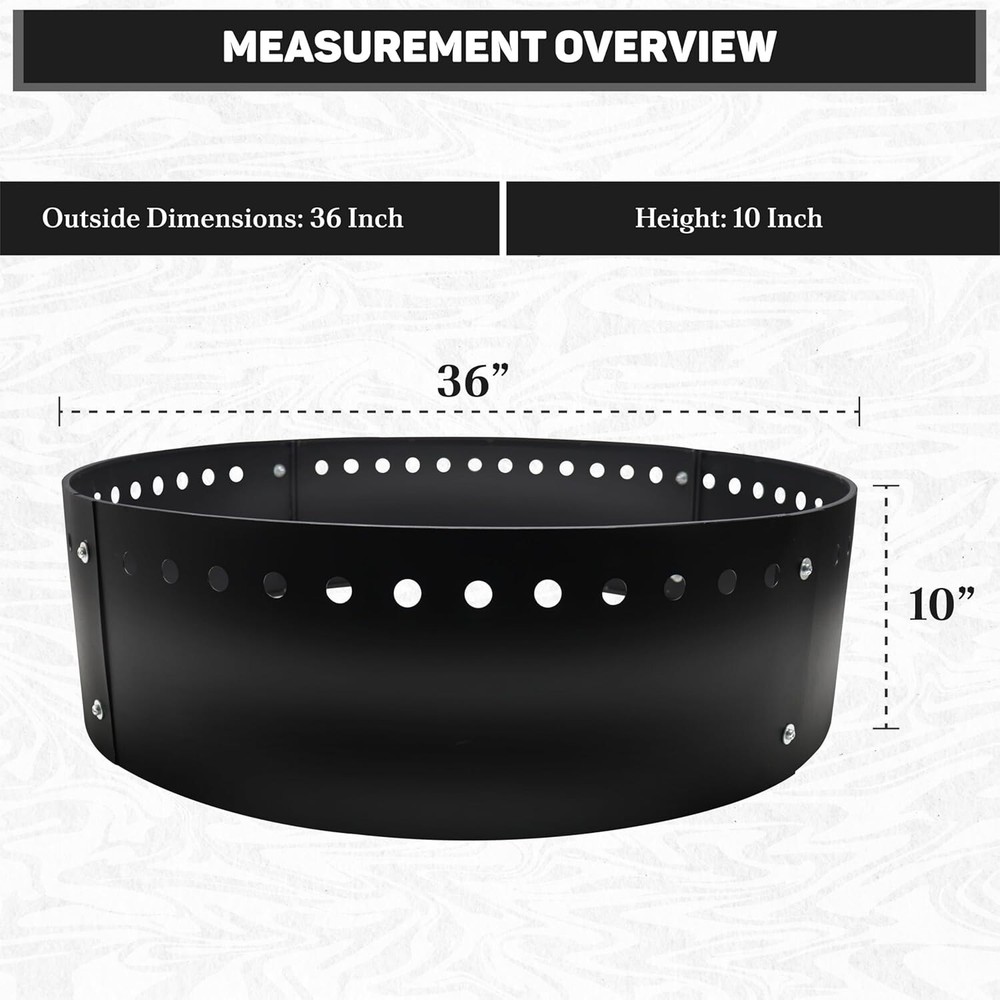 FEBTECH Smokeless Fire Ring Insert - 36" x 10" for Above or In-Ground Setups
