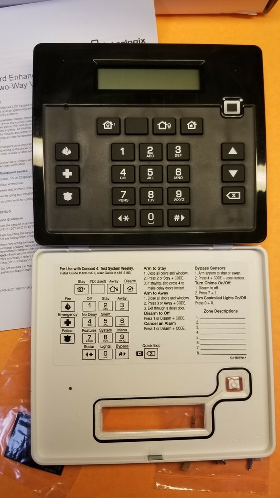 Interlogix GE Security Concord 600-1070-E Enhanced LCD Keypad w/ Two-Way Voice