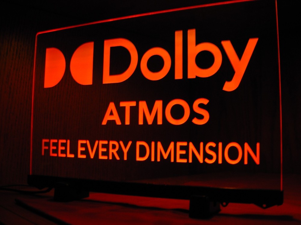 DOLBY ATMOS ETCHED LED ACRLYIC SIGN