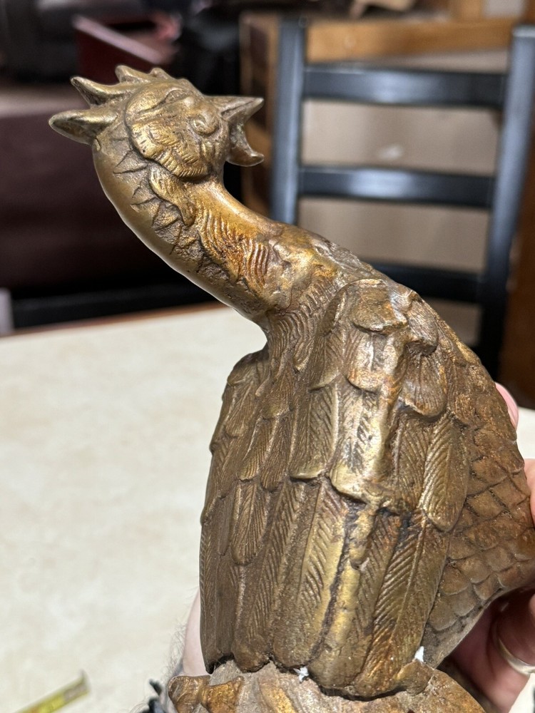 Vintage Chinese Solid Bronze Rooster