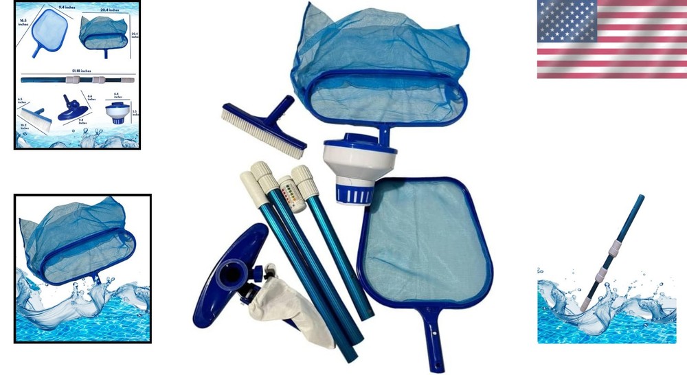Efficient Above Ground Pool Cleaning Kit: Rake, Vacuum, and More Essentials