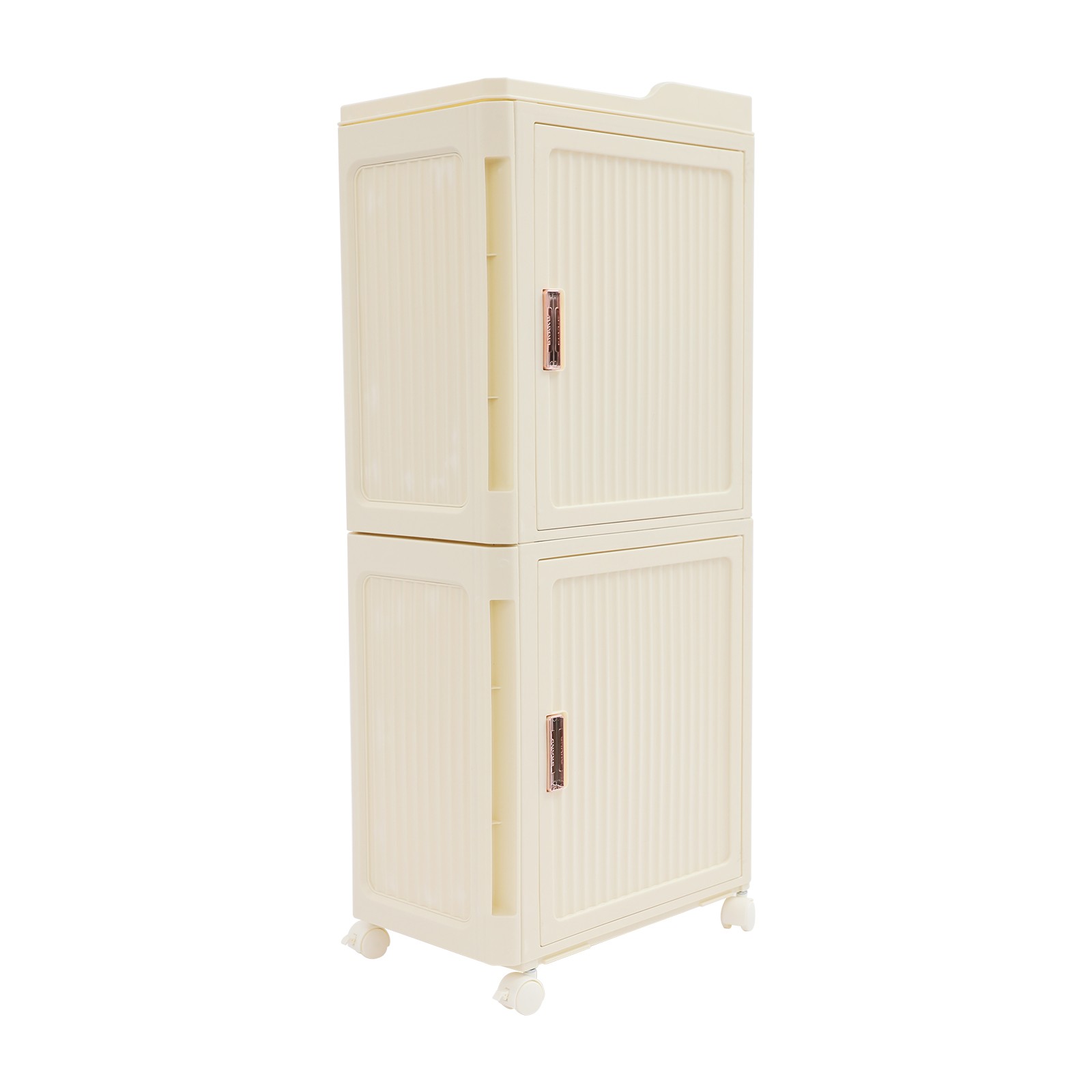 Narrow Slim Storage Cabinet, Storage Cabinet with Lockable Wheels PP 37*22*83cm