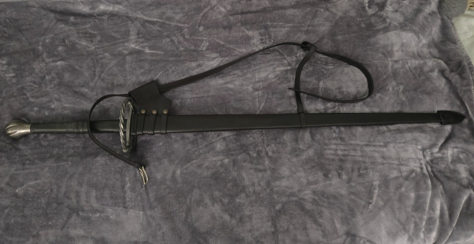 Fabri Armorum Longsword KATZBALGER Bastard Sword Black scabbard belt 120cm Blunt