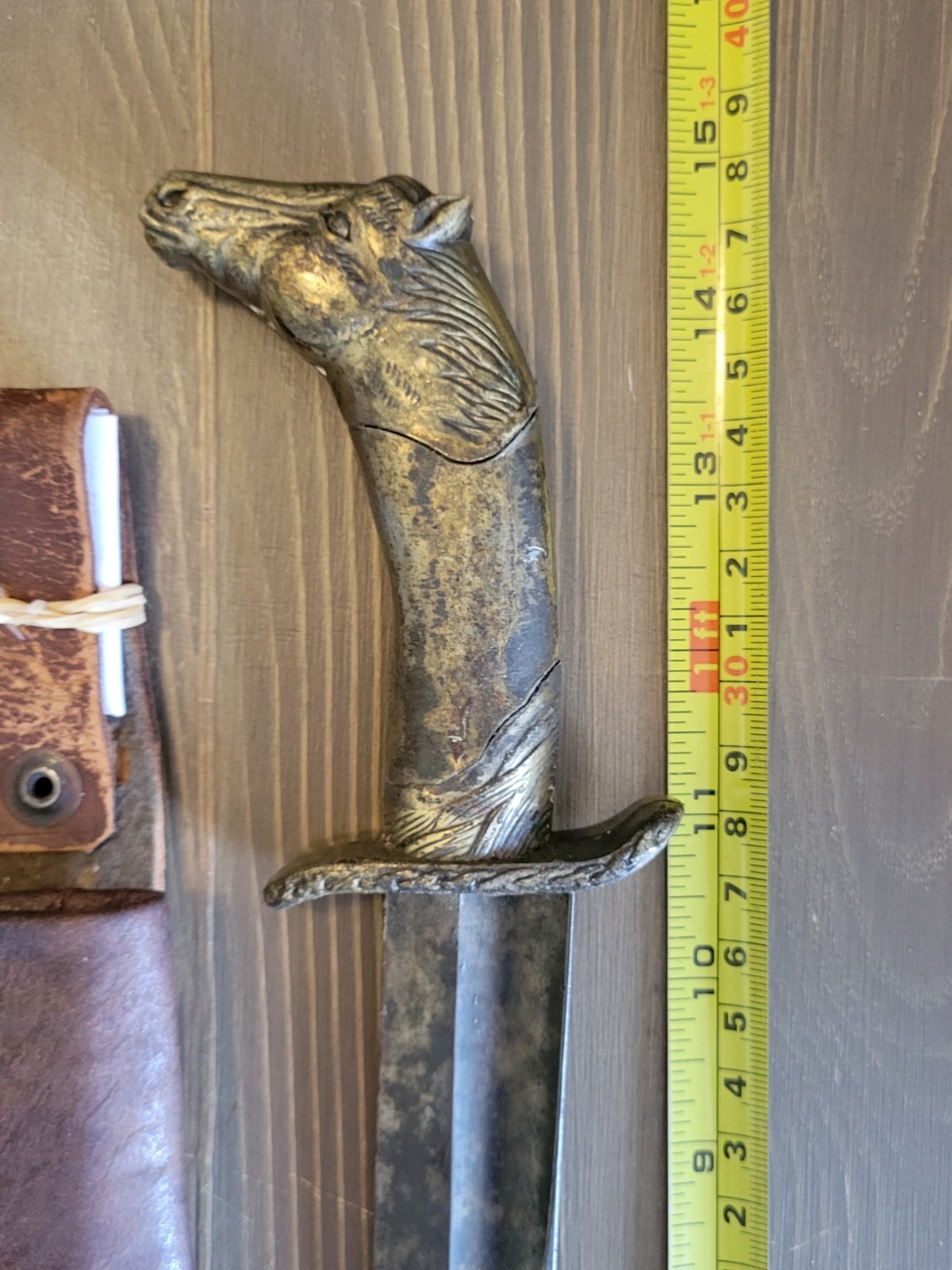 Custom Made Civil War Era Parts Brass Handle Fighting Knife & Custom Sheath