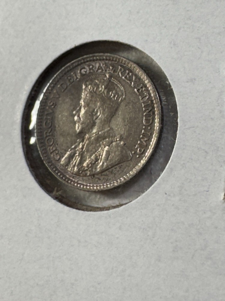 1918 Canada 5 Cents Small Silver Coin Cleaned