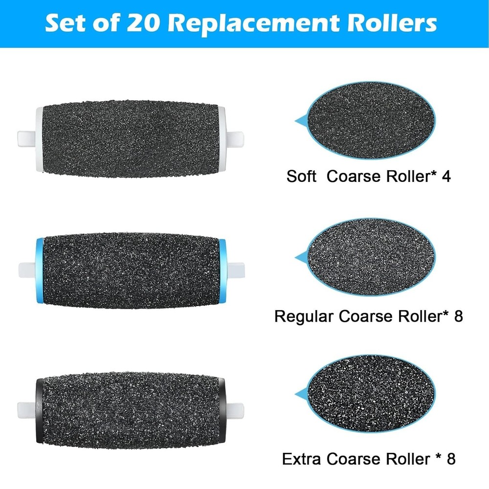 20Pcs Pedi Replacement Rollers ​Compatible with Amope Pedi Perfect Refills