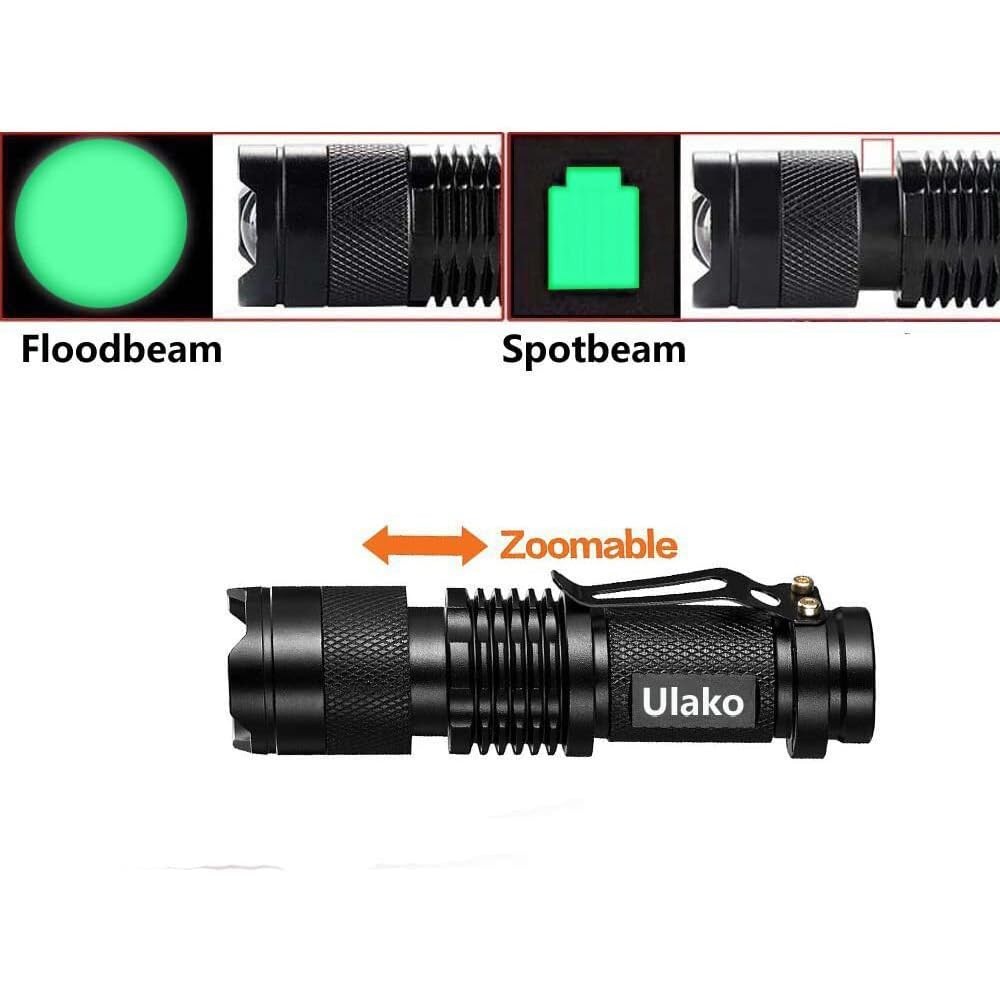 Ulako Single 1 Mode Zoomable LED 150 Yard Green Light Flashlight Torch