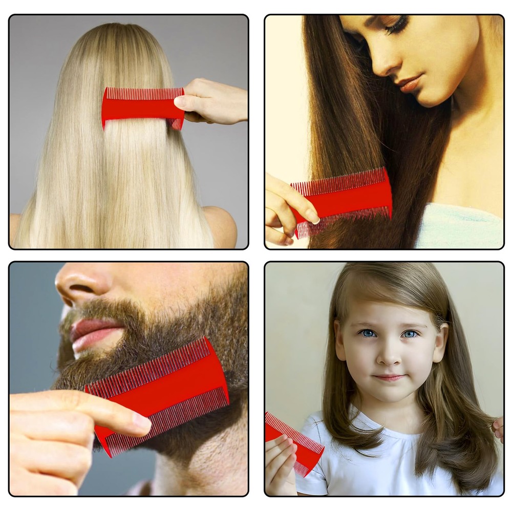 Double-Sided Pet Grooming Comb Set, 6-Pack Flea and Lice Combs with Rounded...