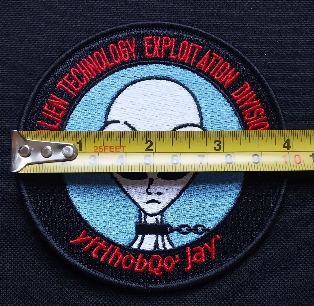 Embroidered Iron On Secret ALIEN Patch Technology Exploitation Division