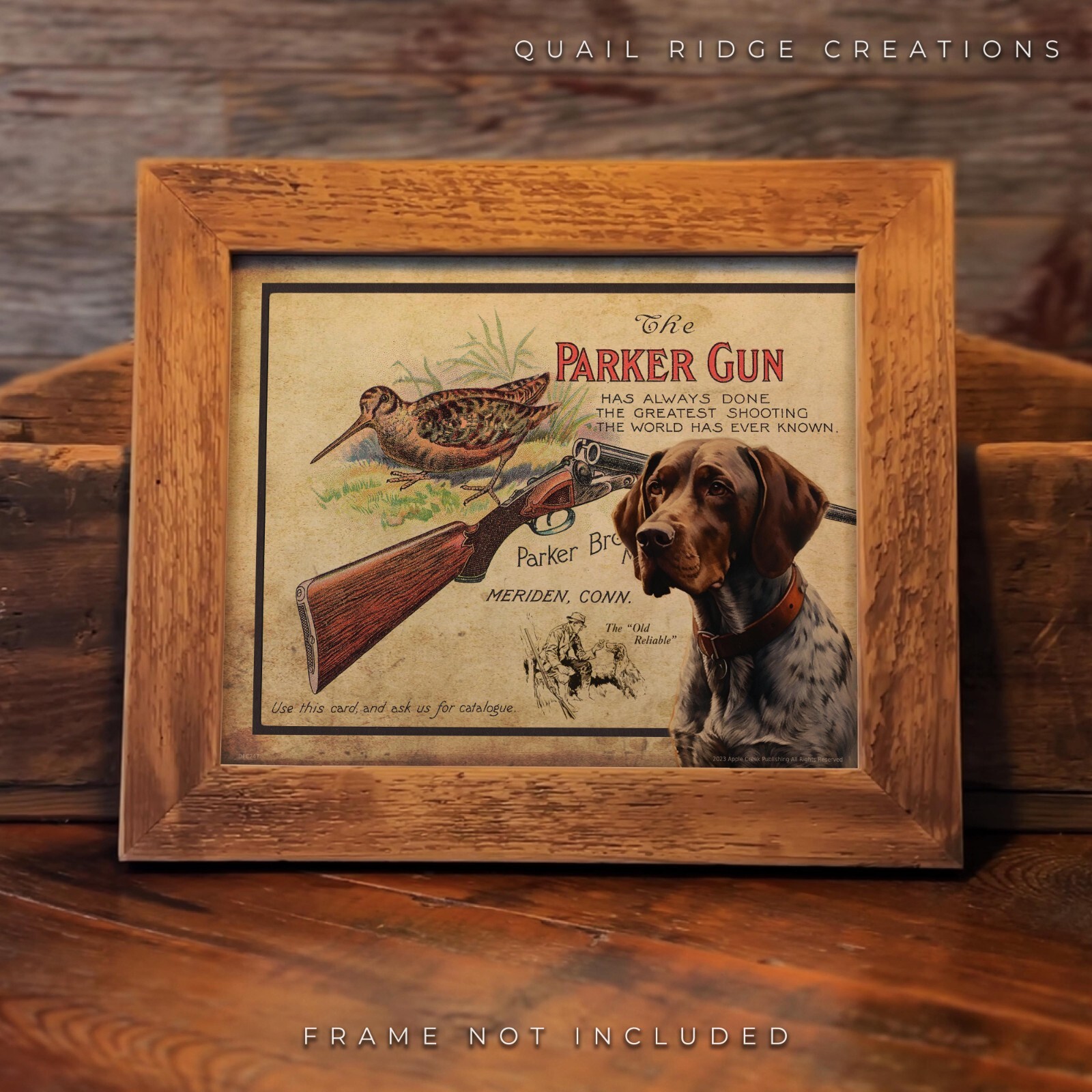 Parker Gun Advertising Art Print German Shorthair Hunting Dog Wall Decor Gift
