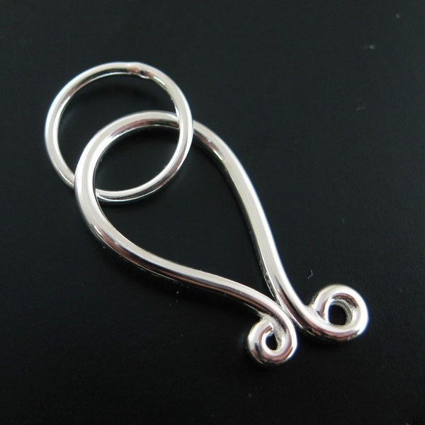 Sterling Silver Huge Hook Clasp (Sold Per 1 Set)