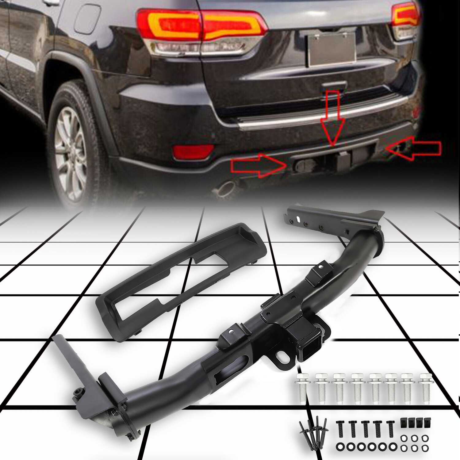 For Jeep Grand Cherokee 2011-2022 Trailer Hitch Receiver Hitch Bezel 82212180AD