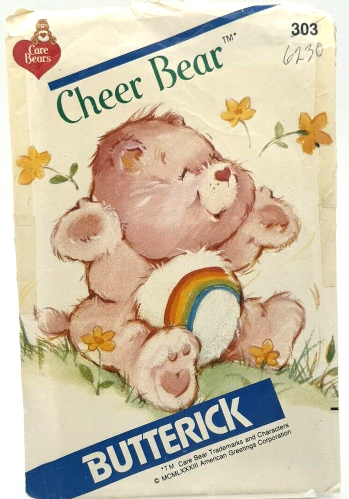 Butterick Pattern 6230 Cheer Bear Care Bears New/Uncut