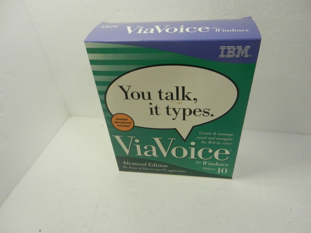 IBM ViaVoice for Windows Release 10 NIB  CD-ROM  - ADVANCED VERSION + HEADSET