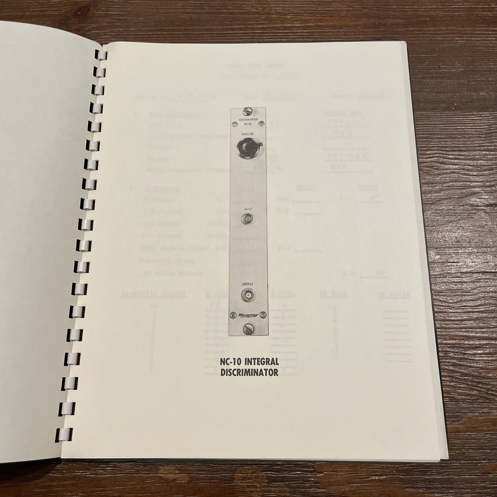 Hamner NC-10 Integral Discriminator Instructions Manual