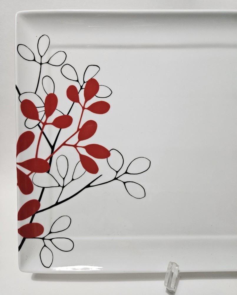 The Cellar Whiteware Red Black White Rectangular Platter