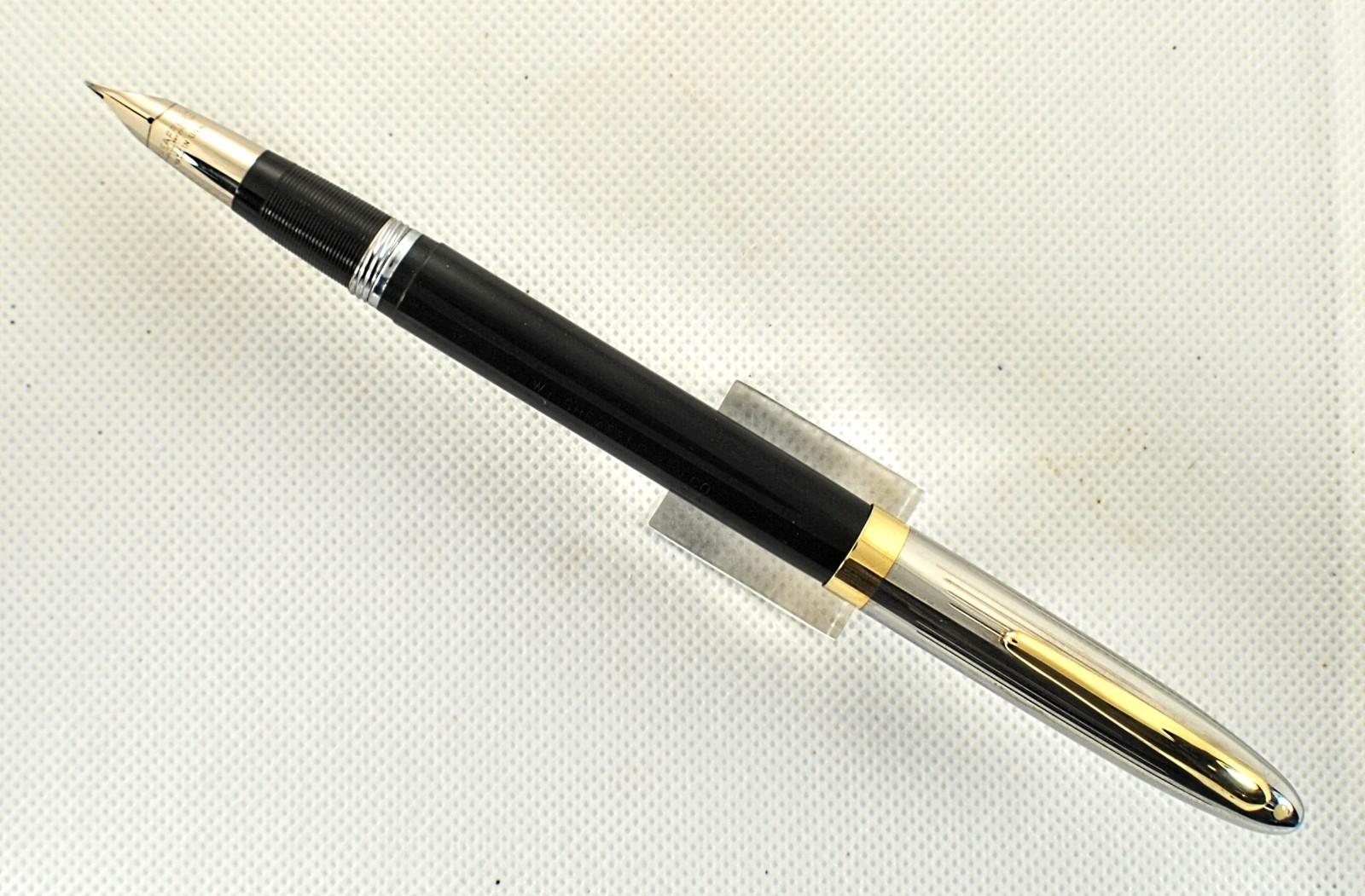 Very Nice Classic Black Snorkel Clipper, Smooth Medium Palladium Nib, RESTORED