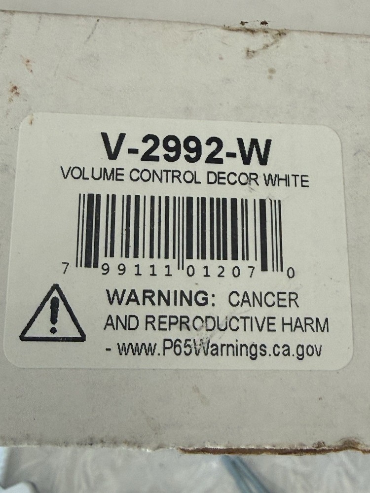VALCOM V-2992-W WALL MOUNT VOLUME CONTROL, DECOR White