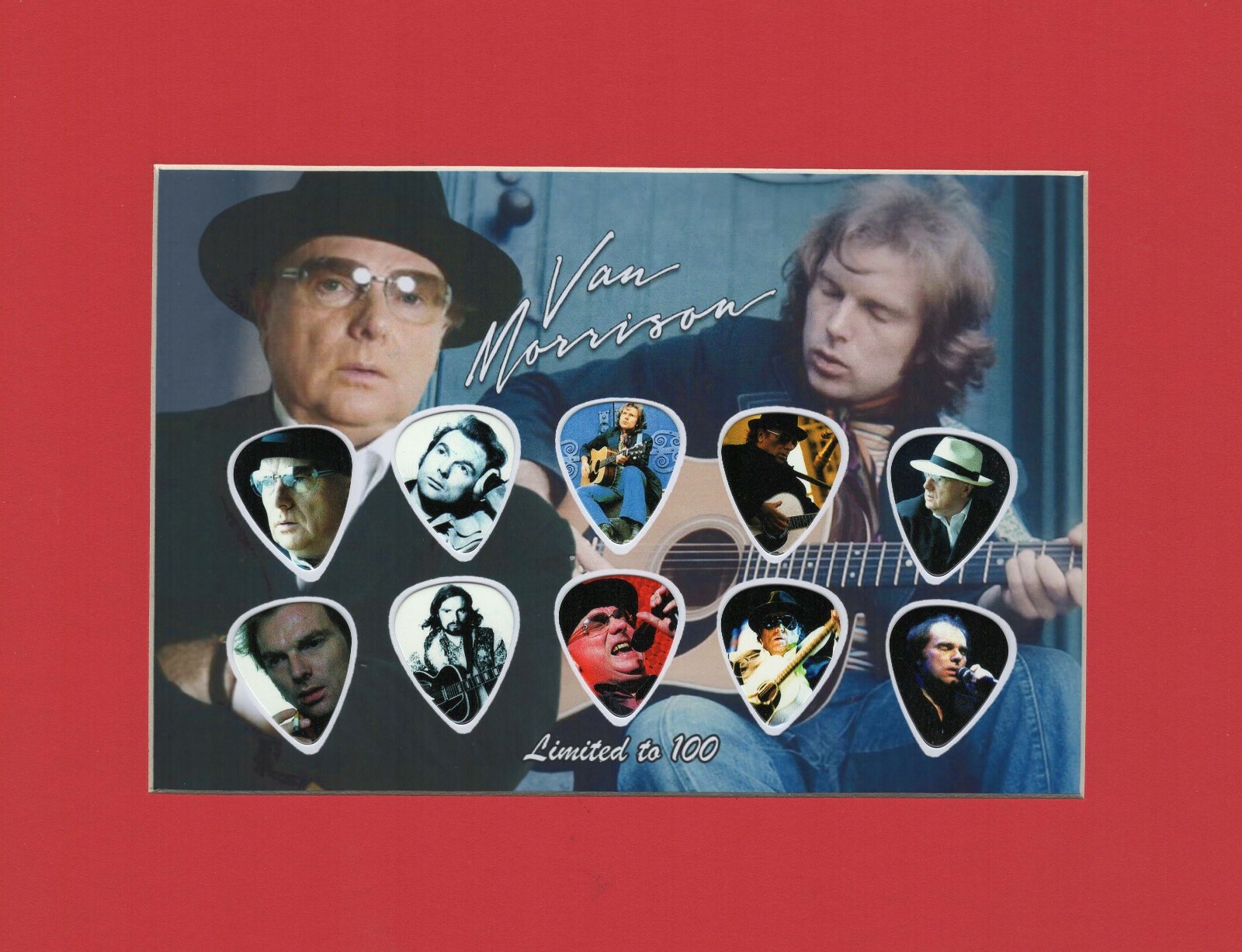 Van Morrison Matted Picture Guitar Pick Set Brown Eyed Girl Someone Like You