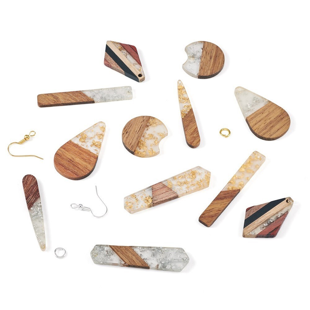 24Pcs Teardrop Polygon Rectangle Rhombus DIY Geometry Dangle Earring Making Kit
