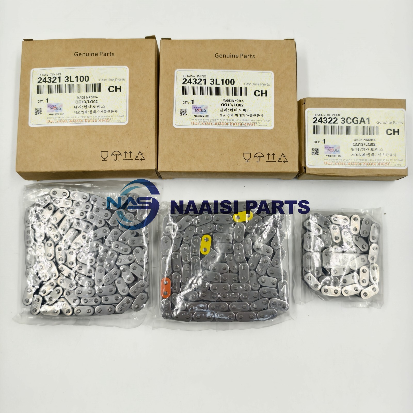 GENUINE OEM Engine Timing Chain Kit Fit Santa Fe Sorento Azera Genesis 3.3L 3.8L