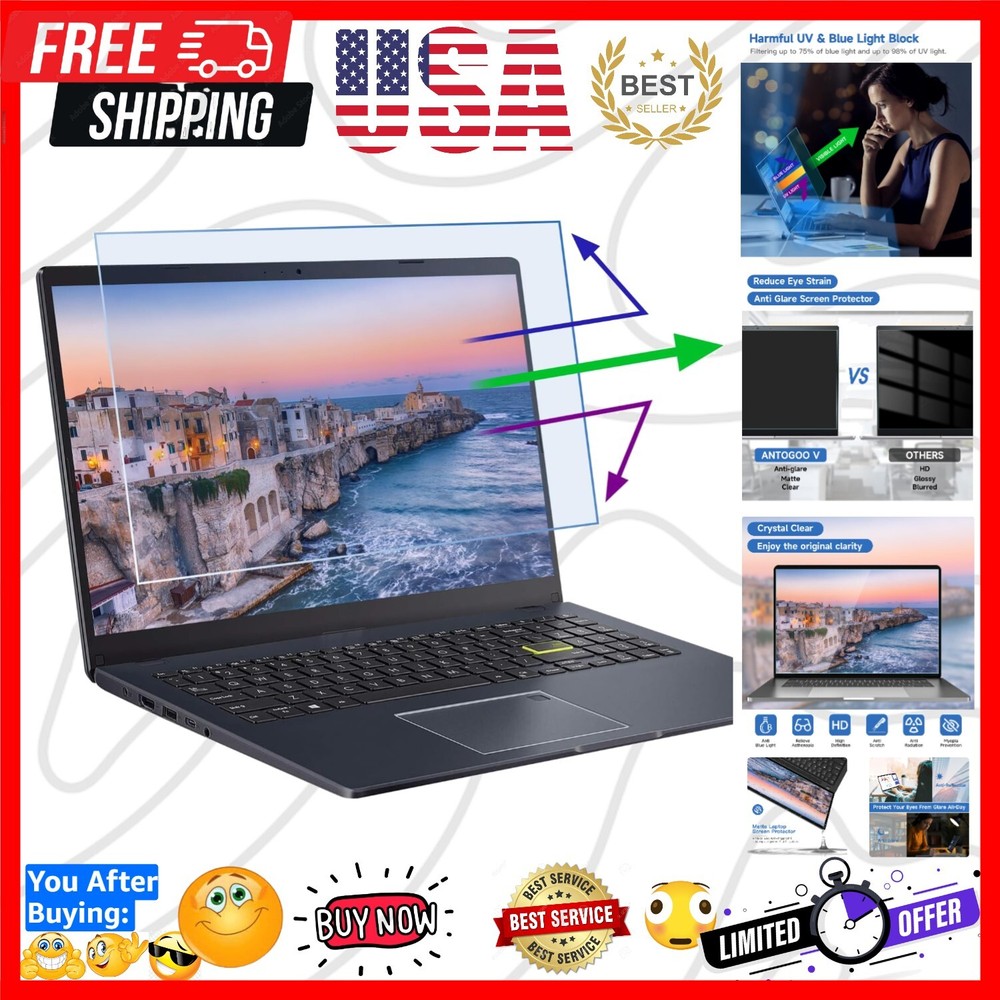 2-Pack 14'' Laptop Screen Protector - Anti-Blue Light, Scratch-Resistant Matte