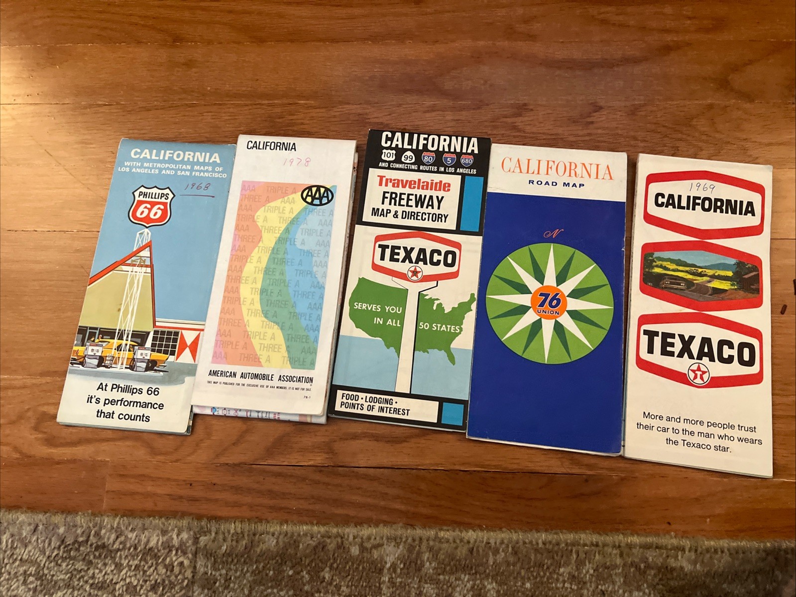 VINTAGE LOT  5 Western States CaliforniaGas Highway Road Maps