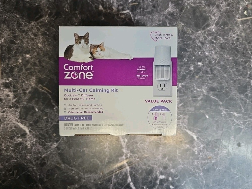 Comfort Zone Multi-Cat Calming Kit Value Pack (3 Diffusers, 6 Refills) - New