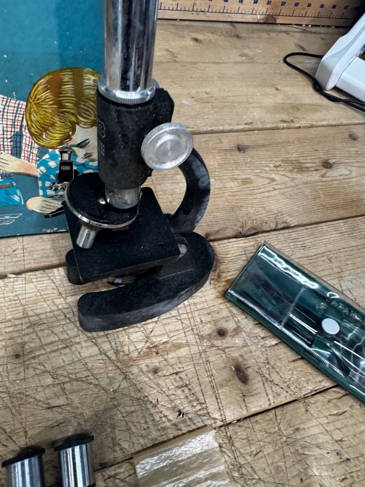 VINTAGE COC JUNIOR MICROSCOPE KIT / SET IN ORIGINAL BOX COMPLETE
