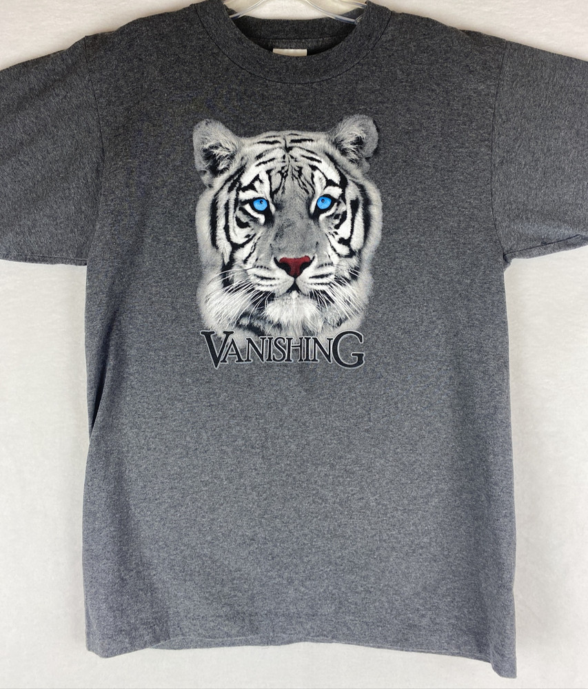 Vintage Single Stitch Vanishing White Tiger T Shirt Size Medium Alore Tag