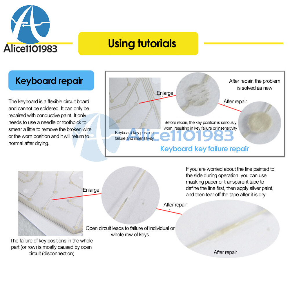 0.4/0.7/1ML Solderless Silver Conductive Wire Paste Glue PCB Electronics Repair