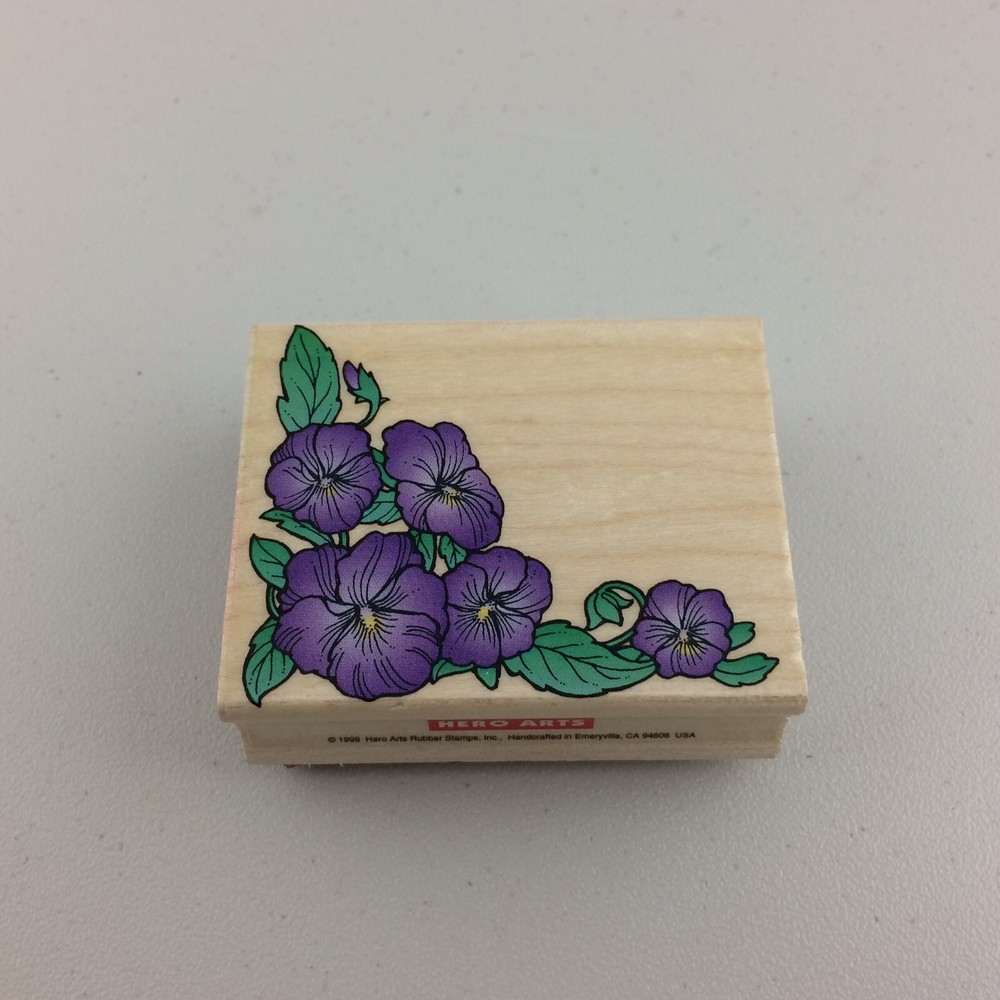 Pansy Corner Hero Arts E1579 Rubber Stamp 2-1/2” x 2”