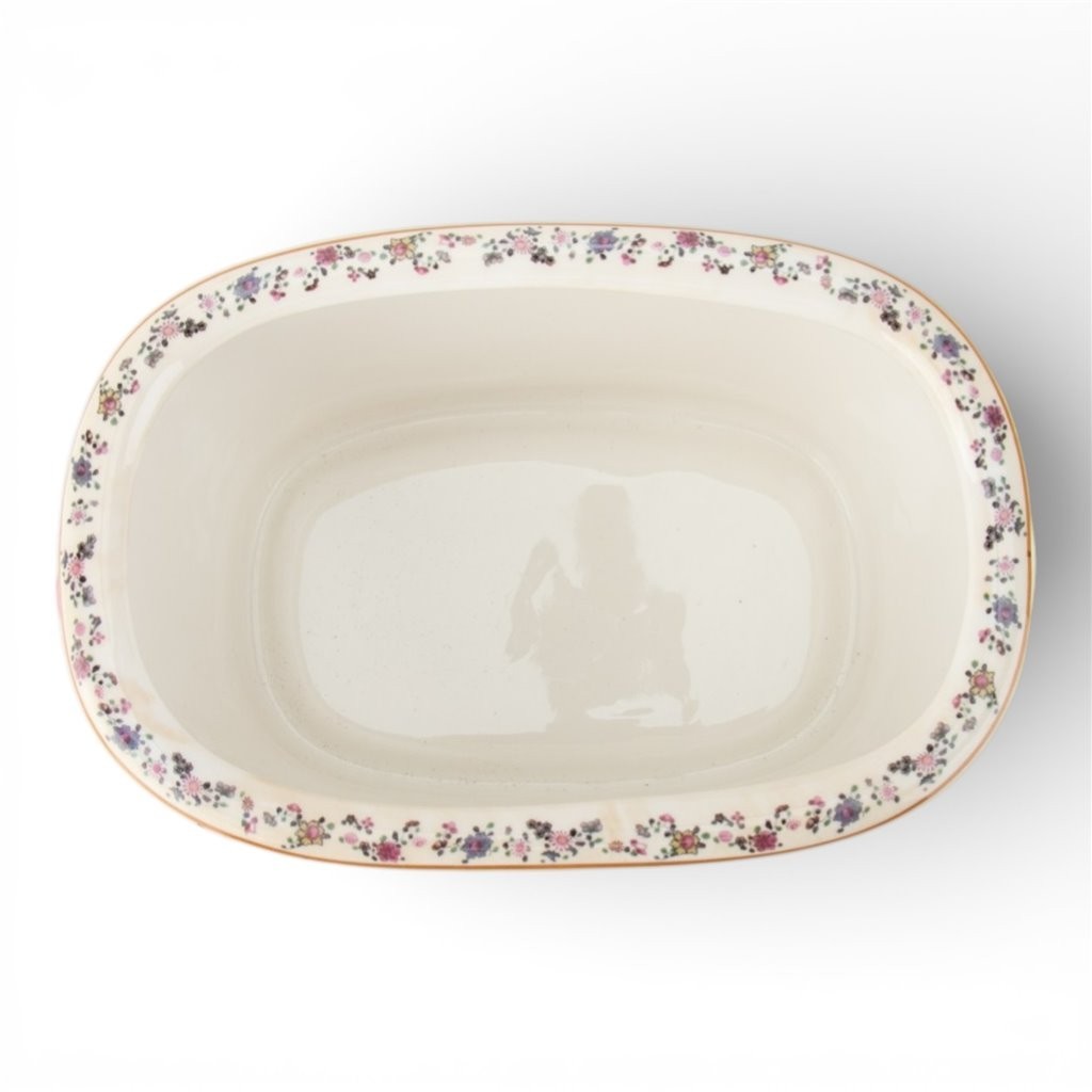 Vintage Style Small Chinese Tobacco Leaf Cachepot Planter-9.5'' x 4''H