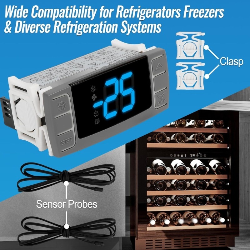 Thermostat Controllers For Compressor Base Refrigerators With Compact 32mm