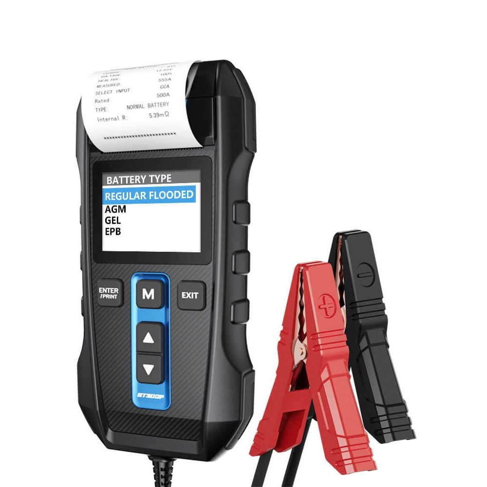 Car Battery Tester + Printer 12V Load Cranking Test Auto Digital Analyzer