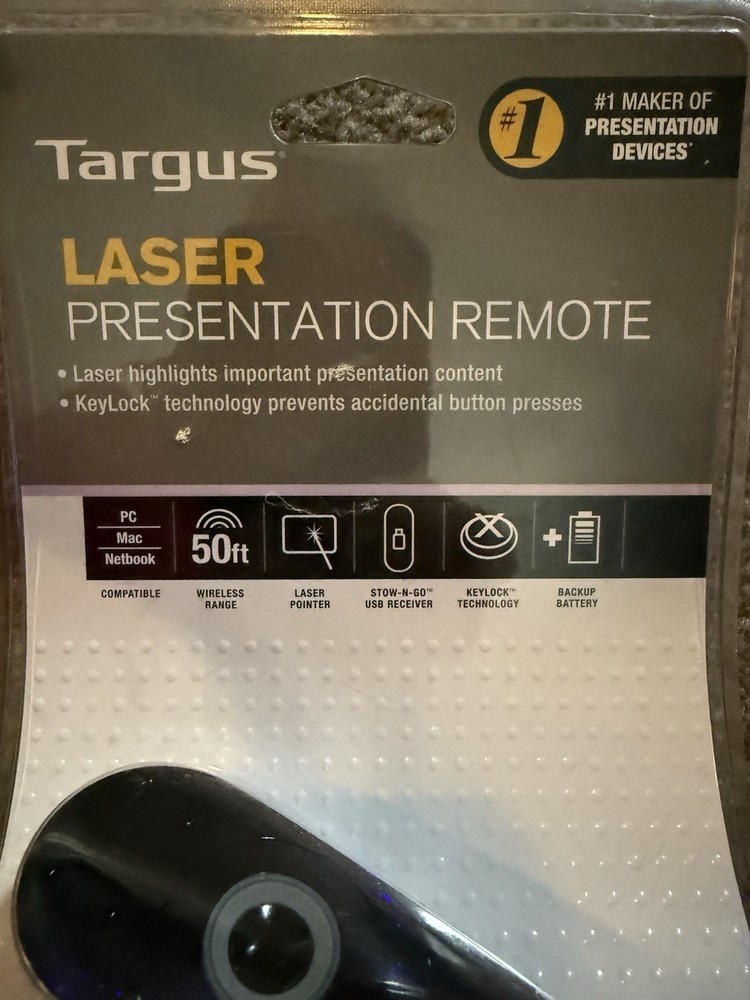 Targus Laser Presentation Remote, Highlights With 50’ Range - New