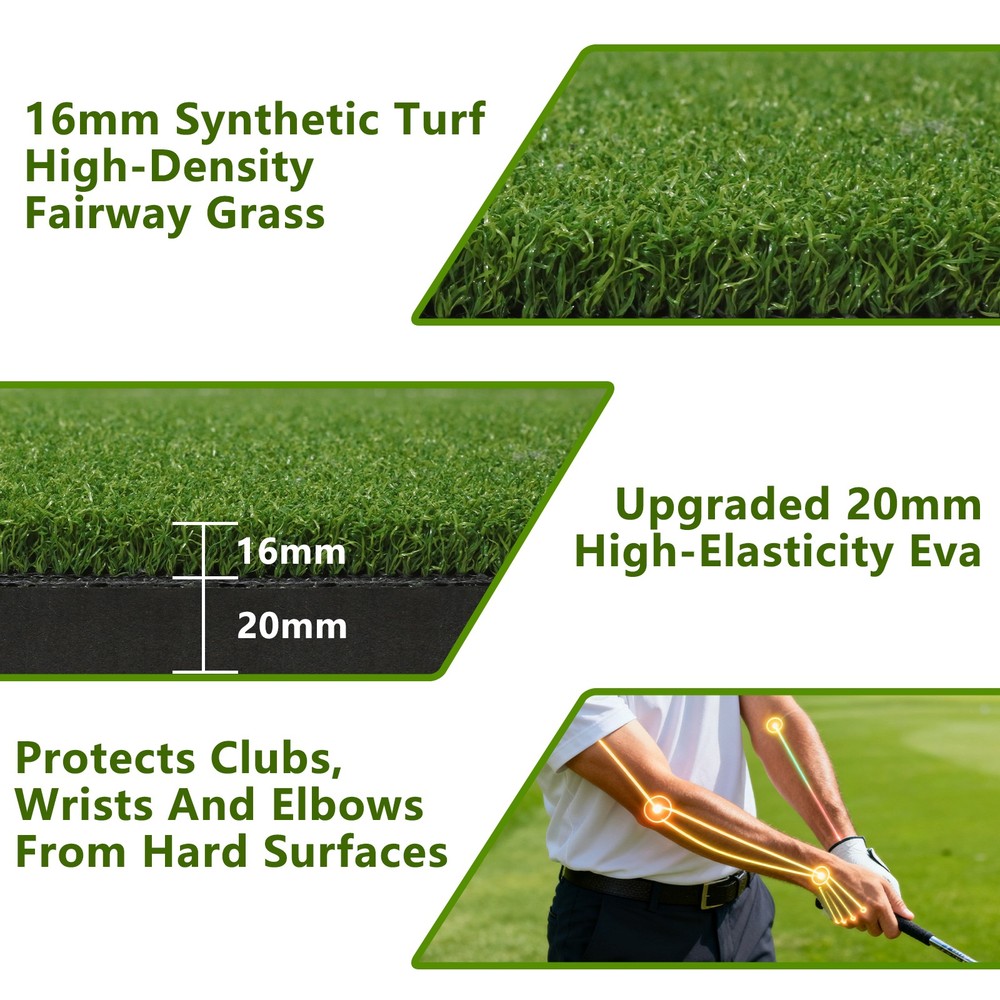 5x4ft Golf Mat -Dual-Turf Golf Hitting Mat with Alignment Lines