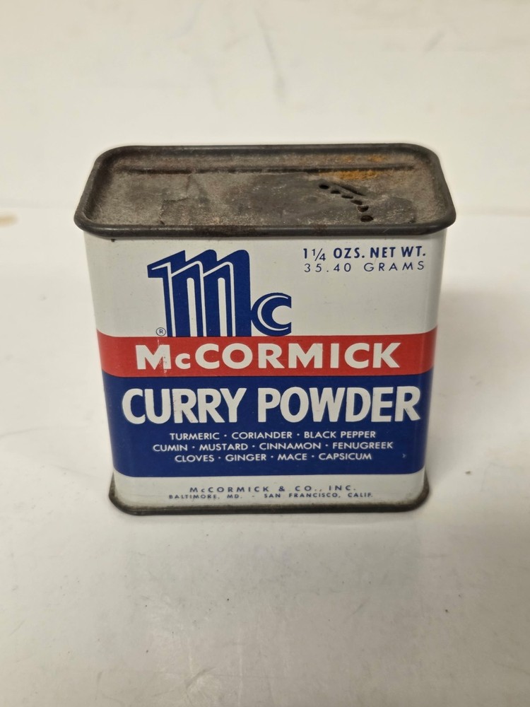 Vintage 1.25 Oz McCormick Curry Powder Tin