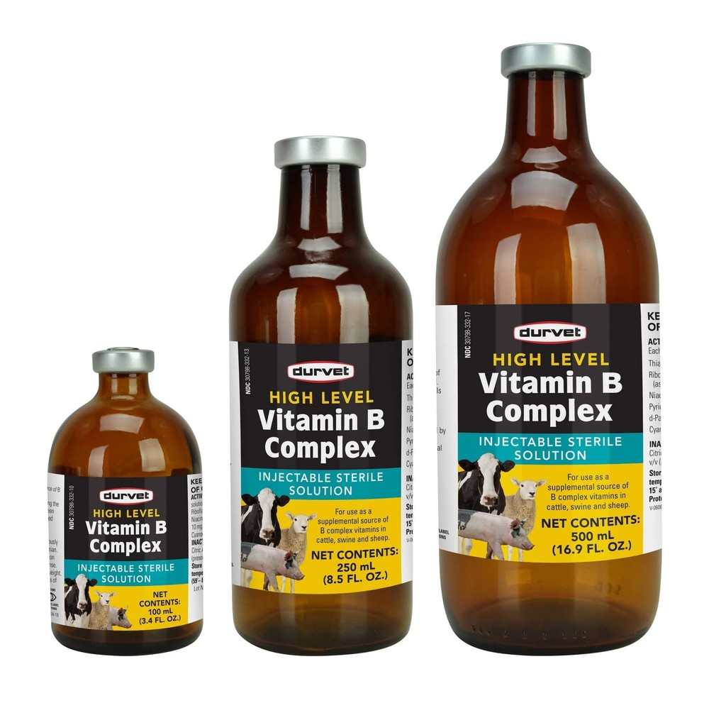 Durvet High-Level Livestock B Complex Vitamin Injectable Solution 100mL