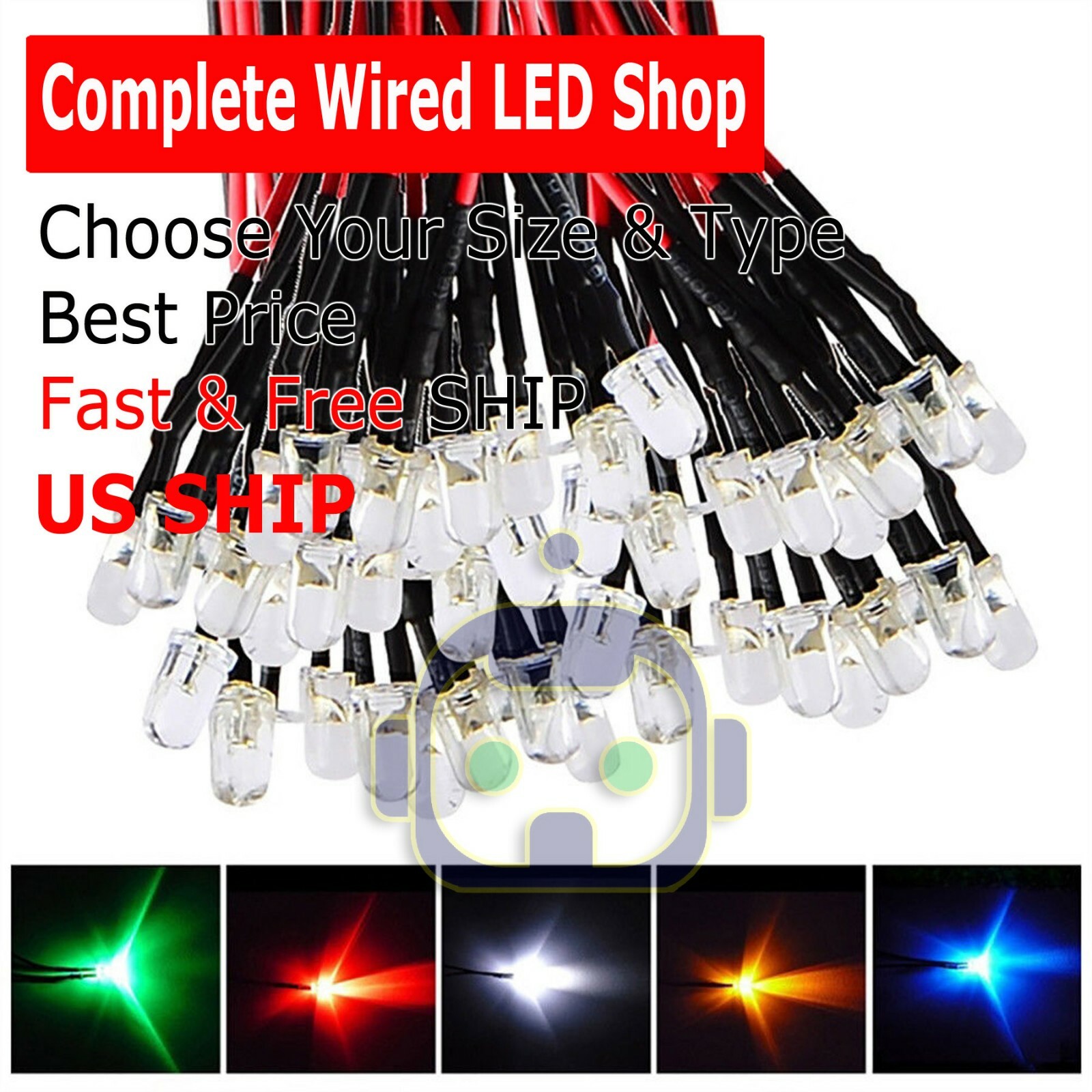 1.8mm 2mm 3mm 5mm 8mm 10mm Pre Wired LED DC9-12V Lights Emitting Diodes