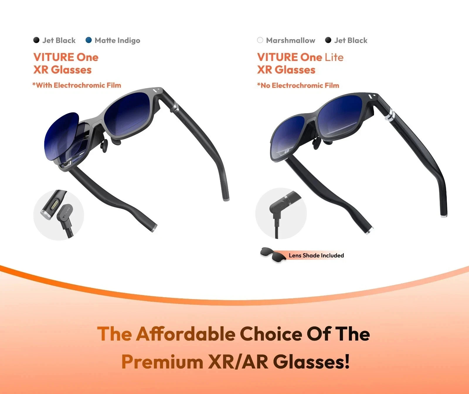 VITURE One Lite XR Glasses 120" Full HD AR SmartGlasses fits iPhone 16/15 (Good)