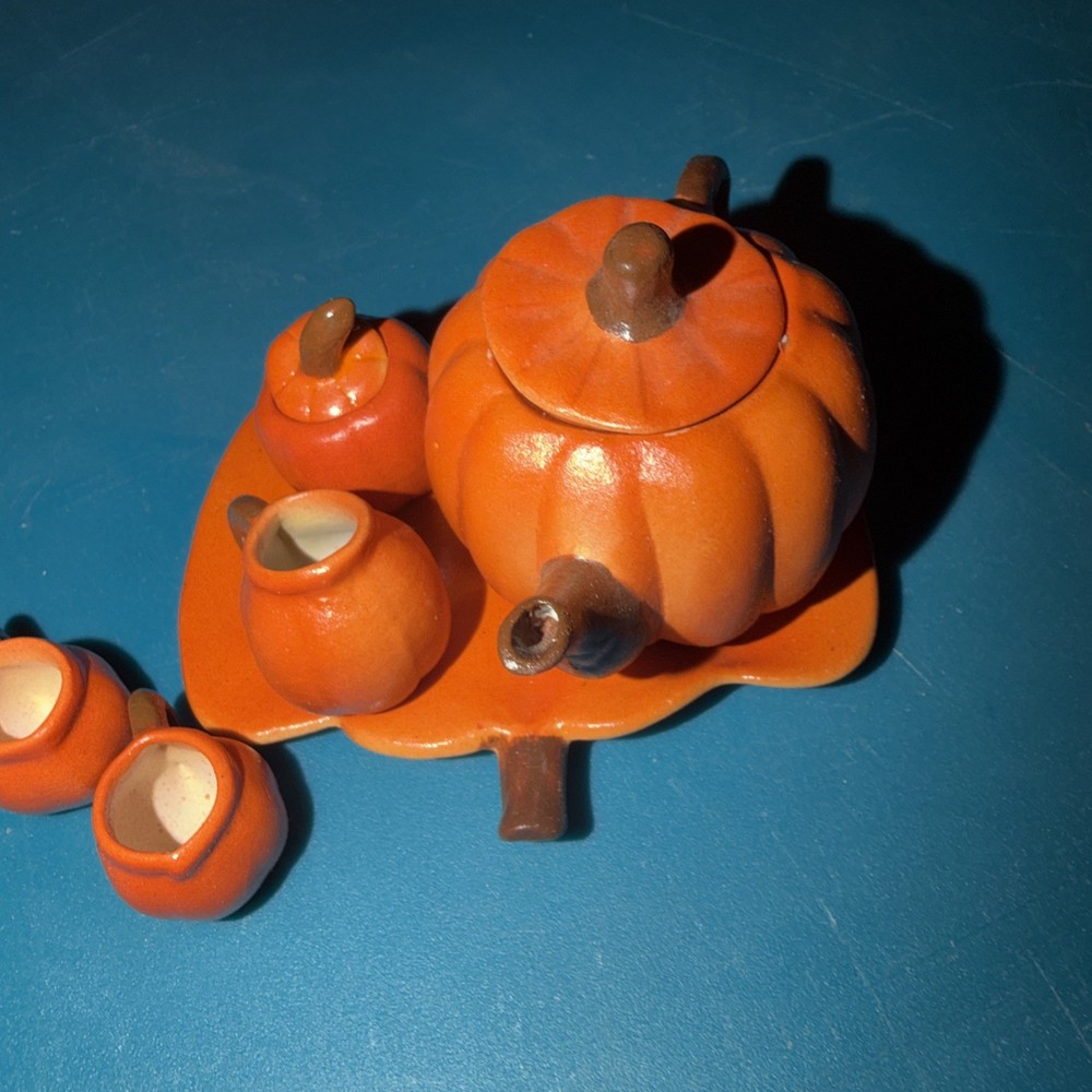 Vintage Mini Pumpkin Tea Set